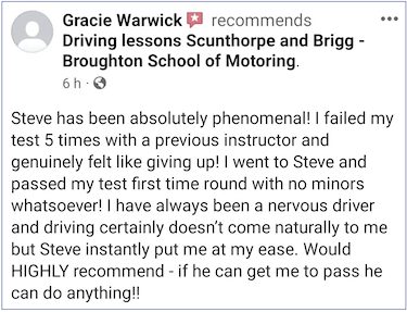 Steve has been absolutely phenomenal! I failed my test 5 times with another instructor and genuinely felt like giving up! I went to Steve and passed my test first time around with no minors! I have always been a nervous driver and driving didn't come naturally to me but Steve instantly put me at my ease. Would highly recommend! If he can get me to pass he can do anything!! Would highly recommend