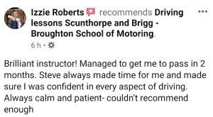 Brilliant instructor! Managed to get me passed in two months. Steve always made time for me and made sure I was confident in every aspect of driving. Always calm and patient.
