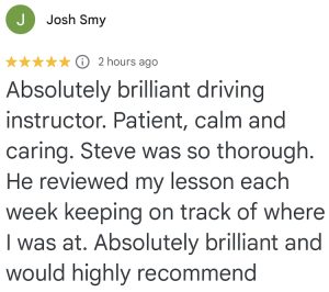 Absolutely brilliant driving instructor! Patient, calm and caring. Would highly recommend.